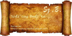 Szécsy Beáta névjegykártya