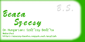 beata szecsy business card